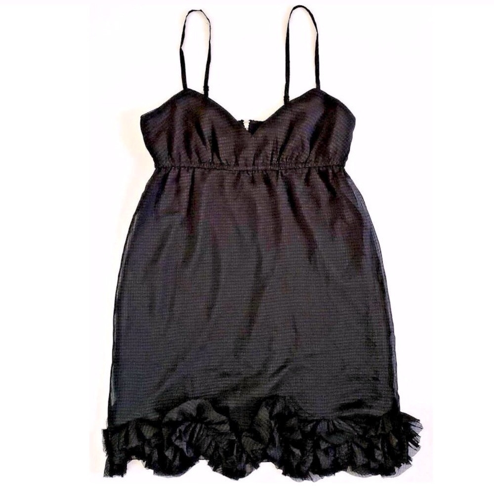 NWT Charlotte Russe Black Ruffle Bottom Dress, S